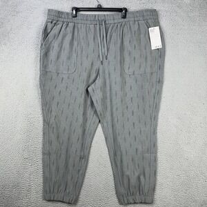 Athleta Womens Farallon Printed Jogger Pants 26 Gray‎ Geometric Drawstring NEW